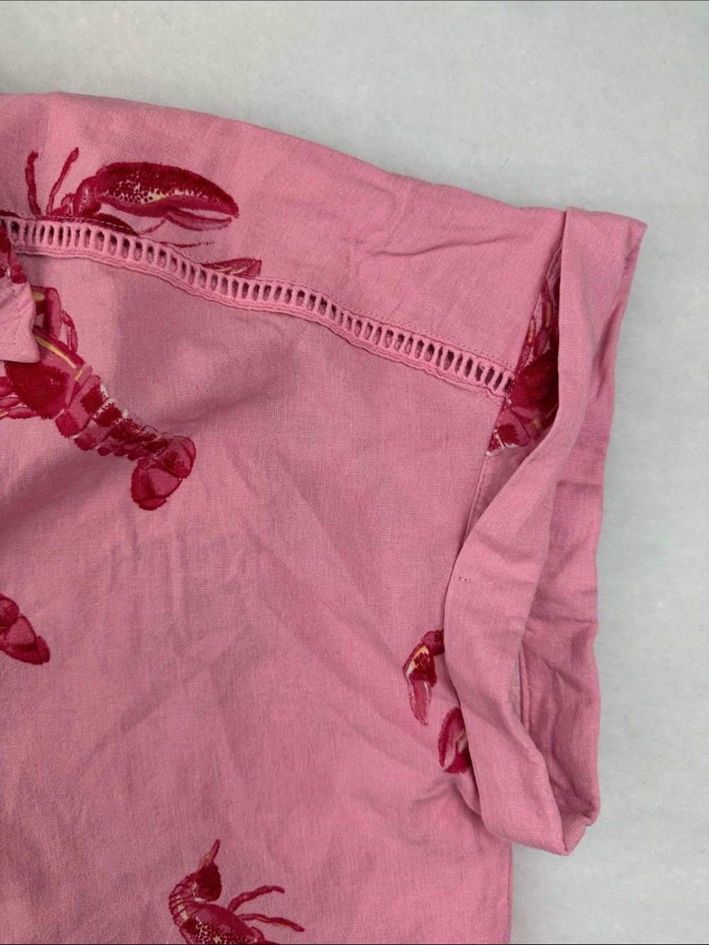 Pink Lobster Linen Viscous Print Button-Down Shirt SzXL - Picture 3 of 12